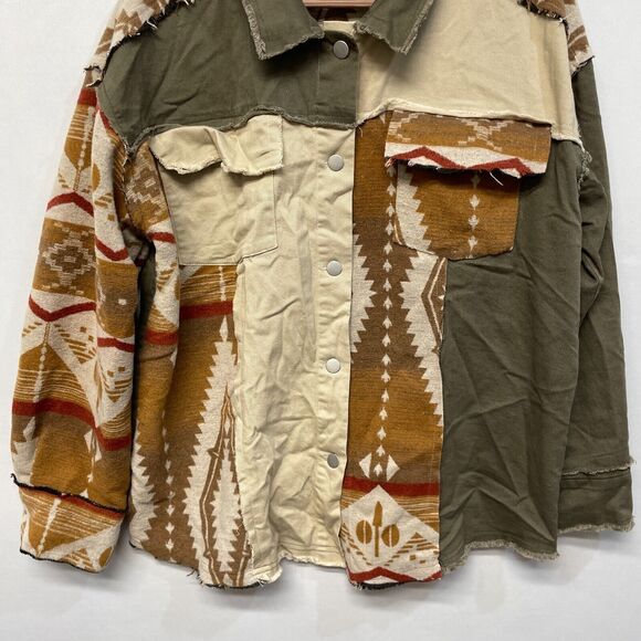 Davi & Dani Women Western Button Snap Shirt Jacket Size Medium Aztec M285 -8 - Picture 10 of 15